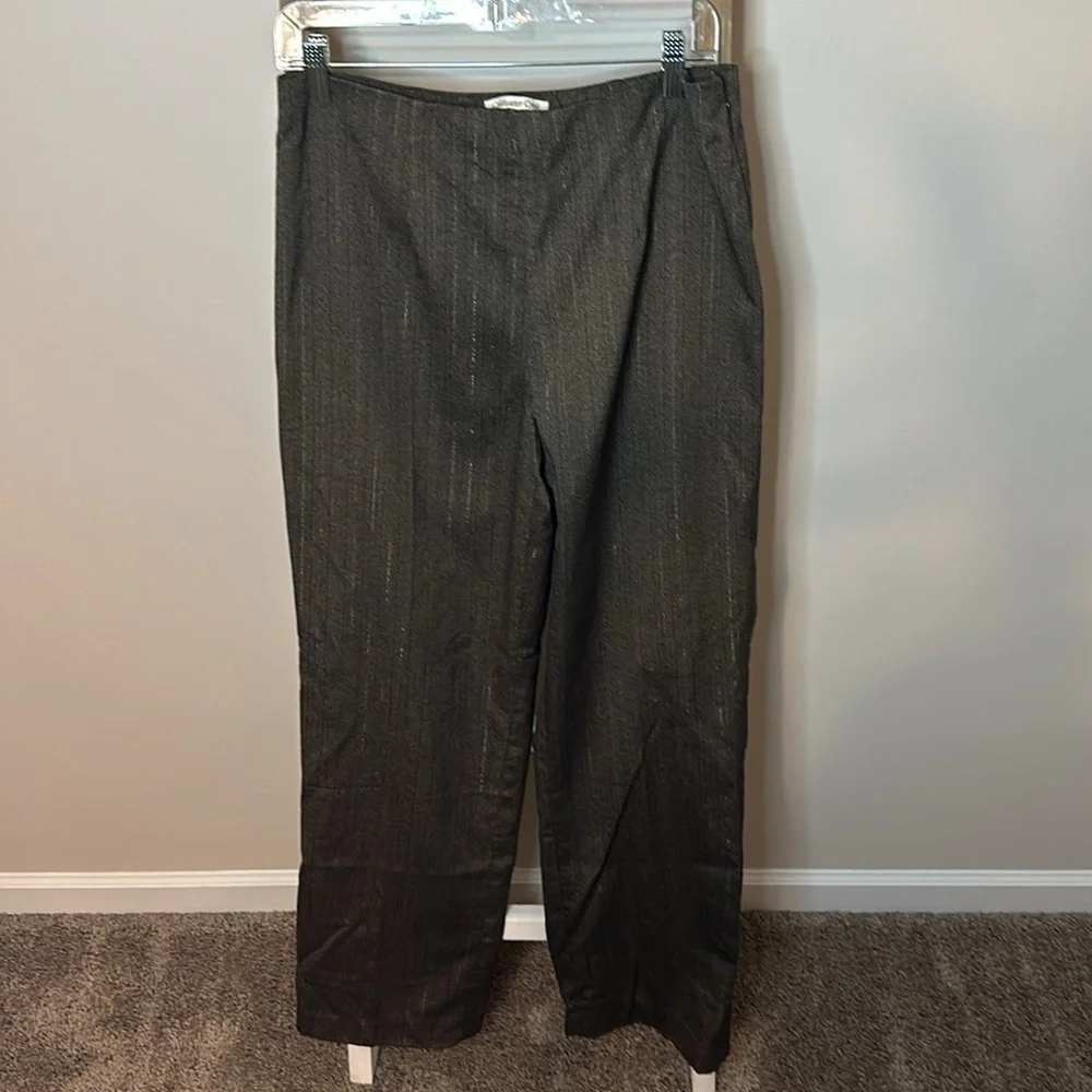 Coldwater Creek Classic Fit Fully Lined Dress Pants Size 10 Brown and Metallic